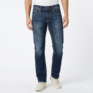 BKE Jake Straight Blue Jeans Men's 30x30 Dark Washed Denim